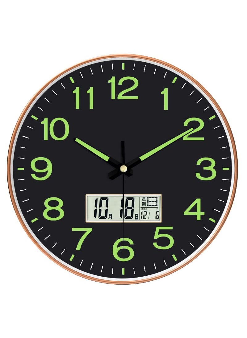 GRACIOUS MART GRACIOUS MART AnalogDigital Wall ClockEasy to Read Silent NonTicking Easy to Use Simple Easy to Read Decorative Wall Clock for Office Kitchen Living Room RADIYAM Black Digital Clock 