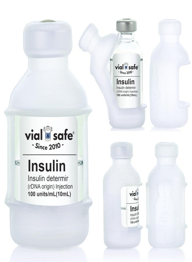 VIAL SAFE™ | Insulin Vial Protector Case | Secure Insulin Bottle Protector & Cover for 10mL Vials | Fits Humalog, Humulin, NovoLog, NovoRapid, Novolin | 2-Pack | Clear - Image 1