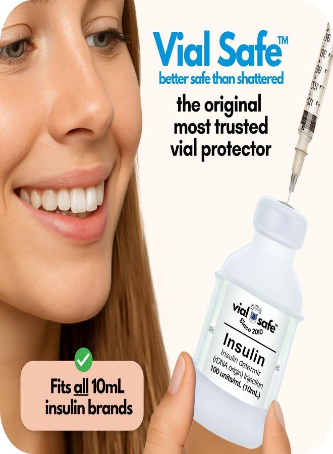 VIAL SAFE™ | Insulin Vial Protector Case | Secure Insulin Bottle Protector & Cover for 10mL Vials | Fits Humalog, Humulin, NovoLog, NovoRapid, Novolin | 2-Pack | Clear - Image 2