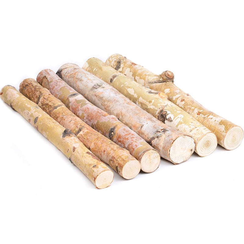 Kingcraft Kingcraft 6 Pack Small Birch Logs for Fireplace Unfinished Wood Crafts DIY Home Decorative BurningLogs1624 Dia x 16 Long 