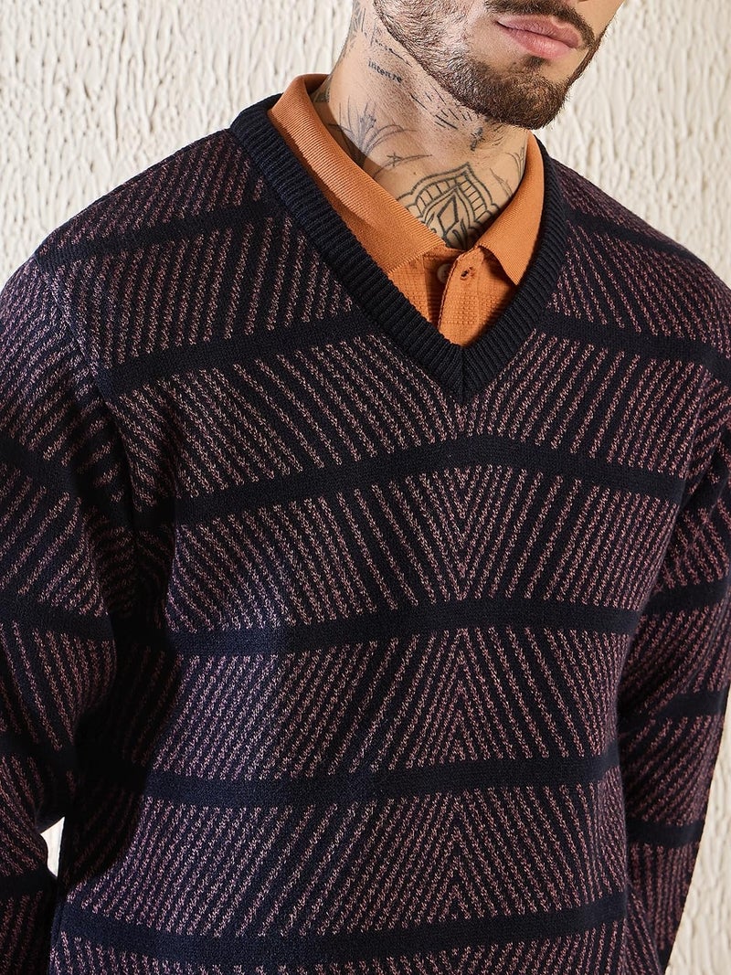 Pivl Men's Winter Sweaters_Trendy, Warmth_Navy_L - Image 4
