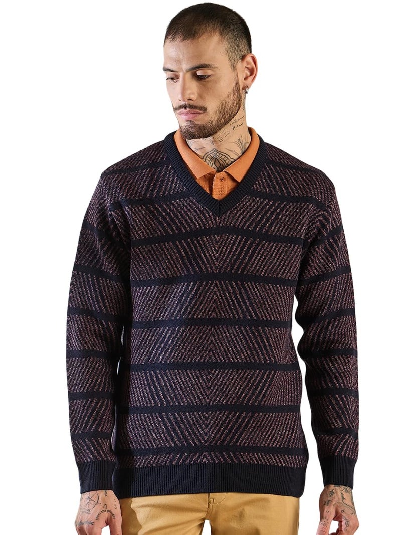 Pivl Men's Winter Sweaters_Trendy, Warmth_Navy_L - Image 1