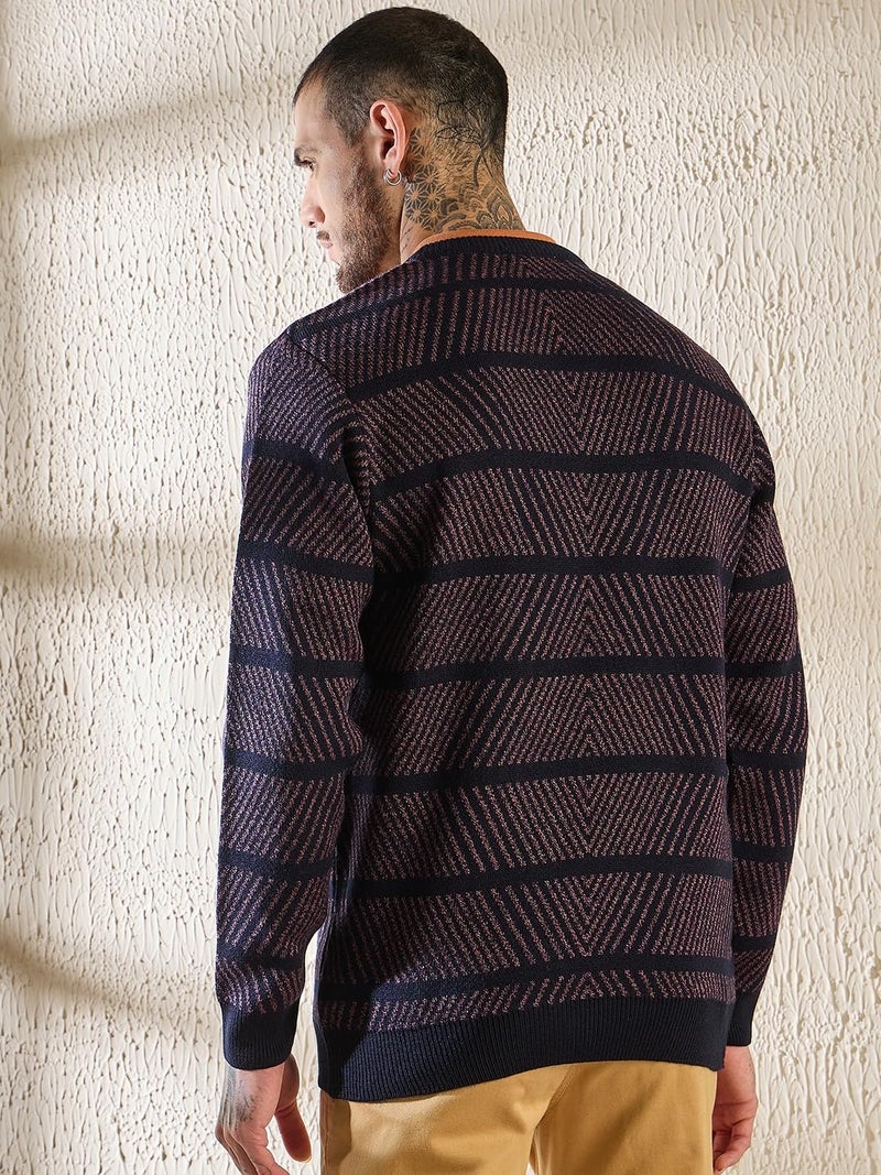 Pivl Men's Winter Sweaters_Trendy, Warmth_Navy_L - Image 3