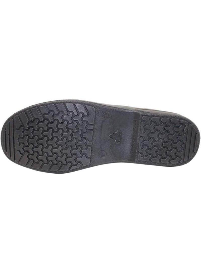 Abbasali Men Black Leather Safety Shoes Mesh Breathable Lightweight (46, Lace Up) - Image 3