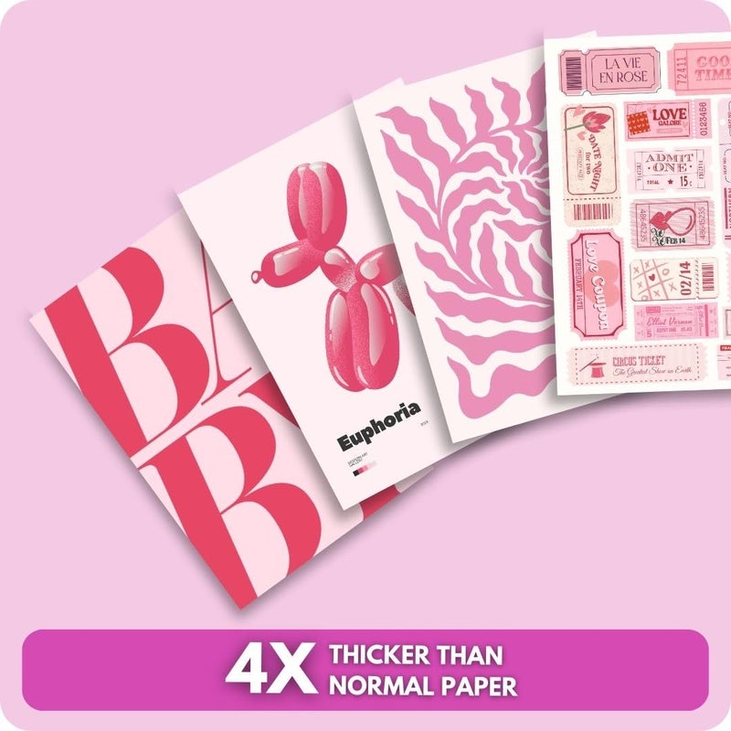 auraposter Paper Pink Coquette Room Decor Aesthetic Set of 40 - Girly Wall Decor, Light Pink Posters for Room Aesthetic Pictures, Vintage Coquette Decor Downtown Collage Kit for Teen Girl Dorm (4x6) - Image 2