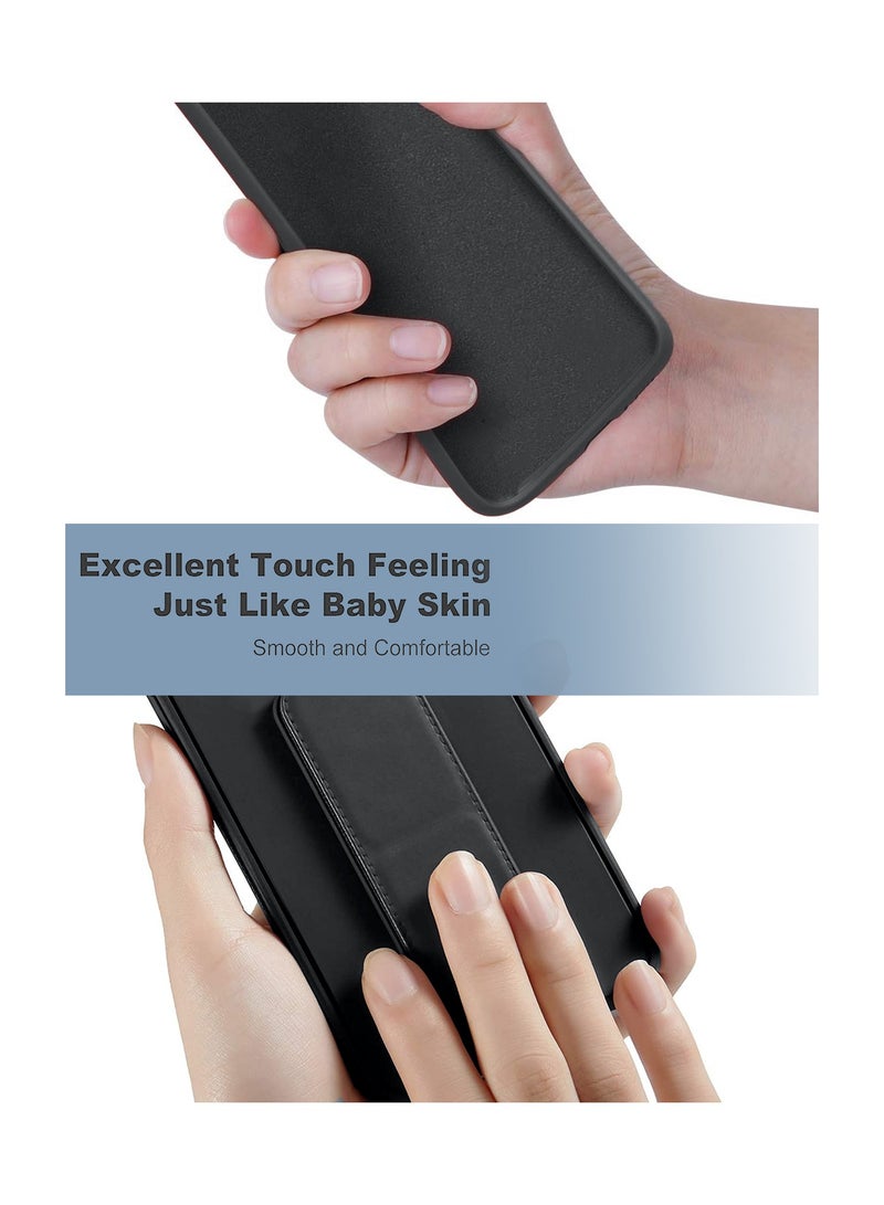 Wtech Hand Grip Foldable Magnetic Kickstand Wrist Strap Finger Grip With Built-In Iron Case Cover For Honor Magic6 Pro 5G 2024 Black - Image 4