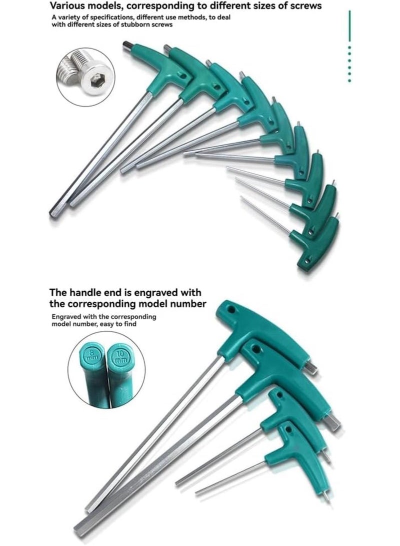 GGOOT 9PCS kit Hardware Hexagon Socket T Screw nut Wrench T Handle with Storage Bag forging Tool  - Image 3