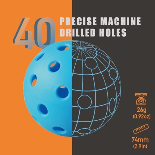 FASIUCHOI 6 Pack Pickle Ball with 40 Holes Pickleballs High Durability Outdoor Pickleball Balls with Mesh Bag Colorful Pickle Balls with Superb Visibility Consistent Bounce and Stable Flight - Image 3
