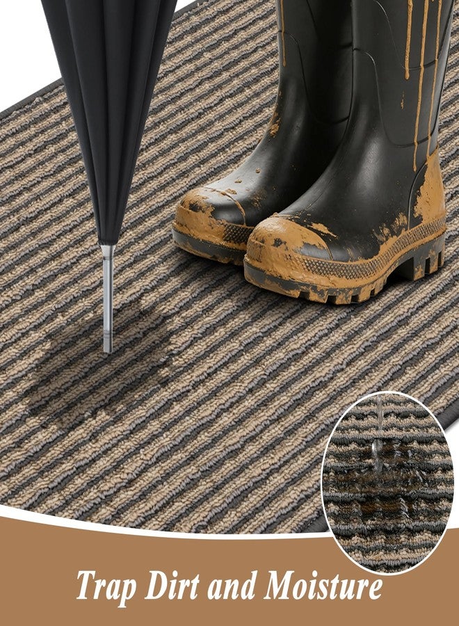 Ileading Door Mat 32"x47" Non-Slip Washable, Super Absorbent Stain Resistant Friendly Muddy Paws Welcome Mat, Entryway Mat for Front Door Mudroom Garage, Coffee - Image 3