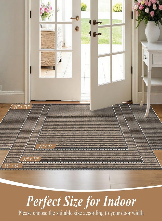 Ileading Door Mat 32"x47" Non-Slip Washable, Super Absorbent Stain Resistant Friendly Muddy Paws Welcome Mat, Entryway Mat for Front Door Mudroom Garage, Coffee - Image 2