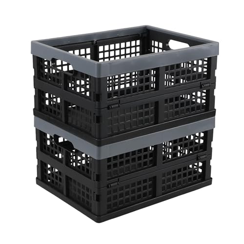 Pekky 2 Packd Collapsible Crates for Storage, 16 Quart, Plastic Folding Storage Crates - Image 1