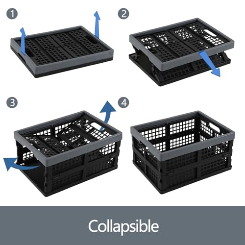 Pekky 2 Packd Collapsible Crates for Storage, 16 Quart, Plastic Folding Storage Crates - Image 3