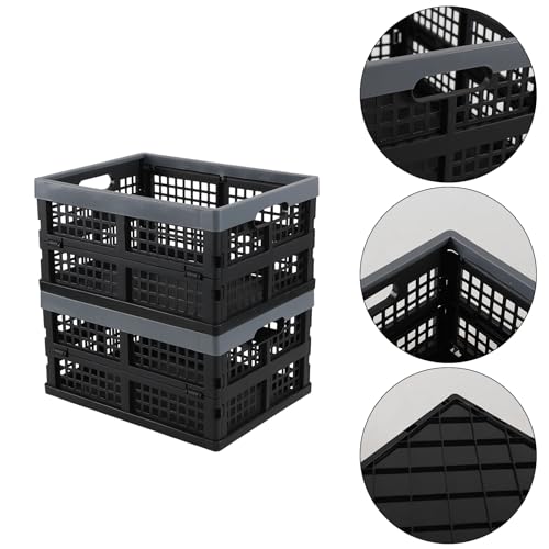 Pekky 2 Packd Collapsible Crates for Storage, 16 Quart, Plastic Folding Storage Crates - Image 2