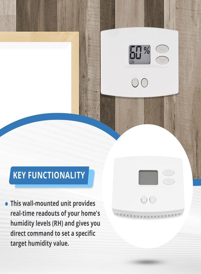 EXARRNX 76 Digital Wall Mount Dehumidifier Control Compatible with 1800 Series & E-Series Whole House Dehumidifiers, Wall Mounted 24V AC Thermostat & Humidistat - Image 3