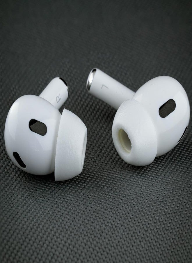 Comply TrueGrip MAX | أطراف سماعات أذن بديلة من إسفنج الذاكرة الفاخر لسماعات Apple AirPods Pro 1 و 2 | راحة تدوم طويلاً، متانة فائقة، تثبيت محكم، عزل ممتاز للضوضاء | أبيض (كبير) (زوج واحد) - Image 3
