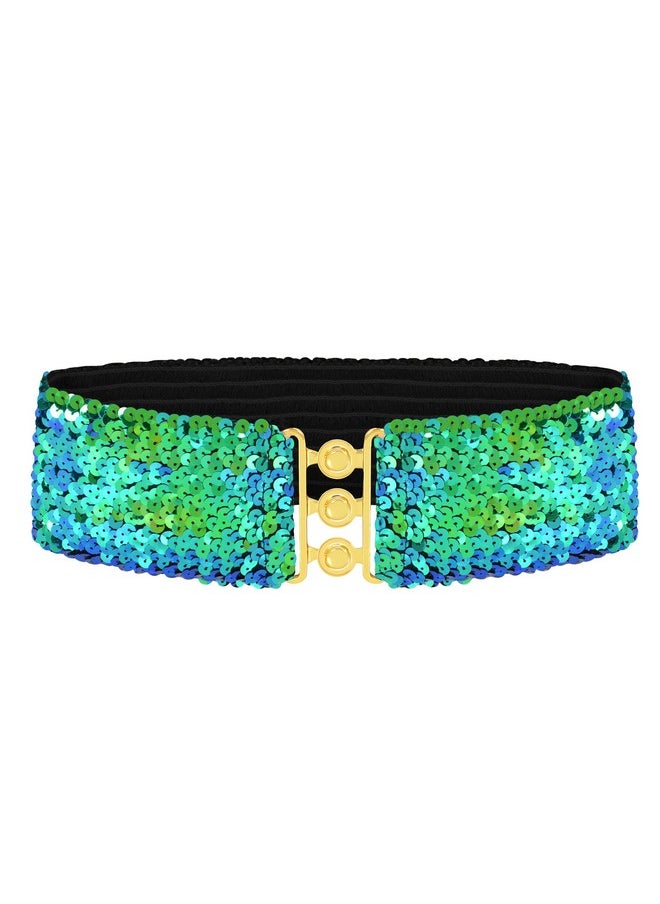 Women'S Sparkly Glitter Sequin Wide Stretch Elastic Belt Accessorymermaidone Size - pzsku/Z6C675D9A11D9B147C568Z/45/_/1718300412/0543d6a6-d91f-4ba7-b065-67477697a16b