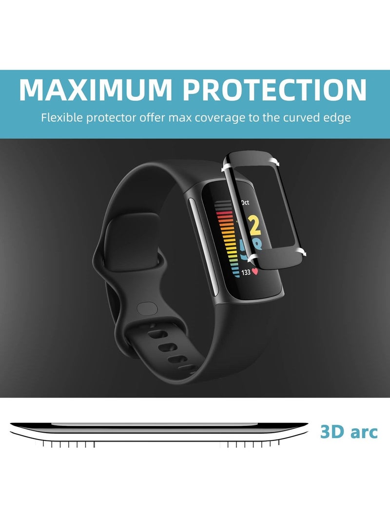 Screen Protector Compatible with Fitbit Charge 5 3D Full Coverage Screen Protector Cover Film Accessories Anti Scratch  - Image 3