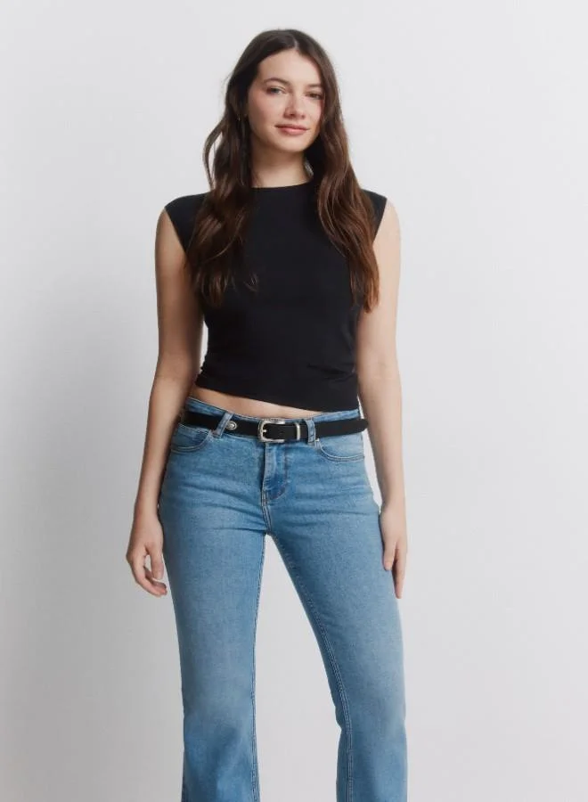 Springfield Mid-rise fitted leg flared hem jeans