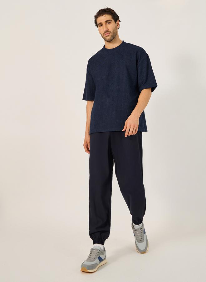 Styli Textured Short Sleeve Boxy Fit T-Shirt  - Image 2