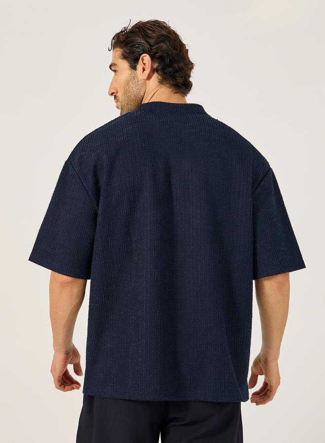 Styli Textured Short Sleeve Boxy Fit T-Shirt  - Image 4