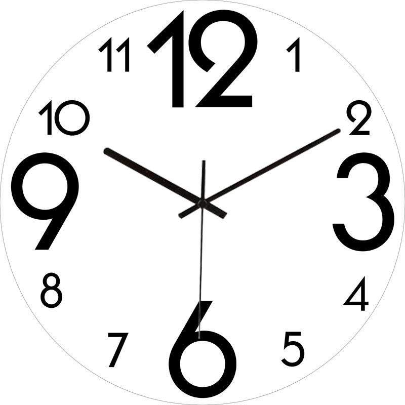 [30 Styles Optional] Tempered Glass Living Room Home Wall Clock Quartz Clock Wall Watch Silent Bedroom Clock - Image 1