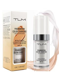 TLM TLM Colour Changing Foundation for Different Skin Tone, Foundation Makeup Base Nude Face Liquid Full Coverage Concealer, TLM Concealer Cover Cream  - Image 1