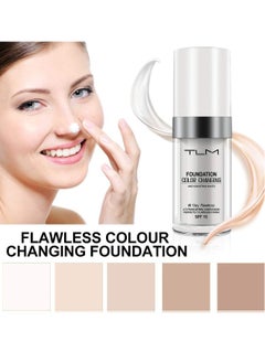TLM TLM Colour Changing Foundation for Different Skin Tone, Foundation Makeup Base Nude Face Liquid Full Coverage Concealer, TLM Concealer Cover Cream  - Image 2