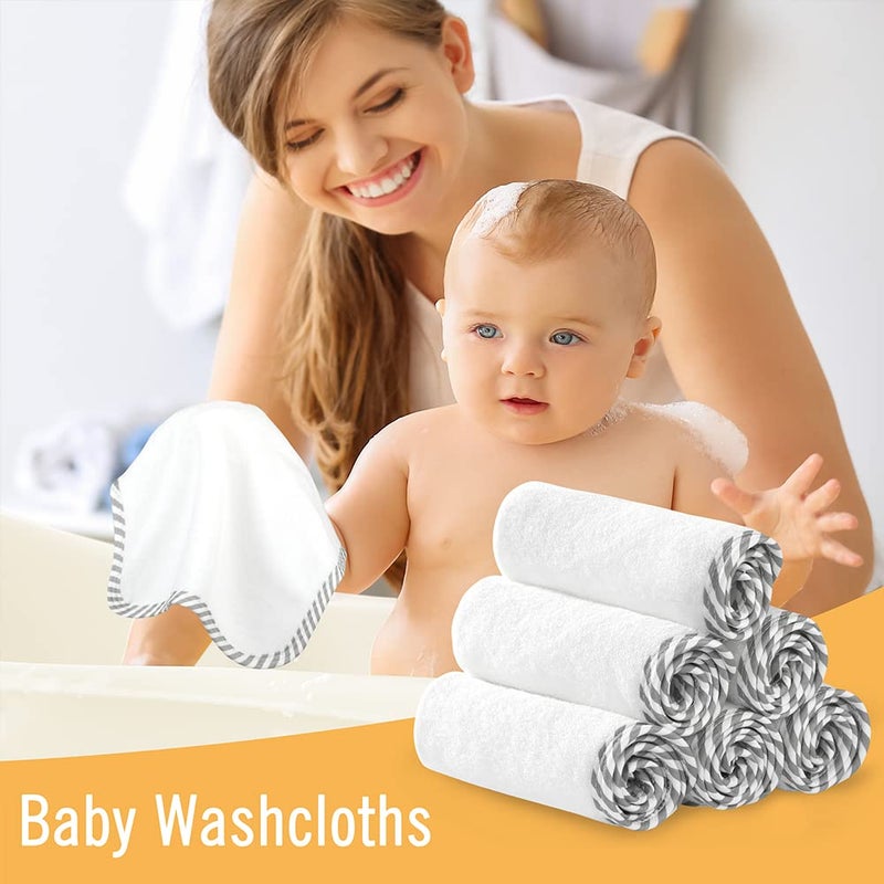 Looxii Baby Washcloths - Luxury Bamboo Wash Cloths 6 Pack Face Towel for Newborn， Infants and Toddler Soft & Absorbent 11"x11" - Image 3