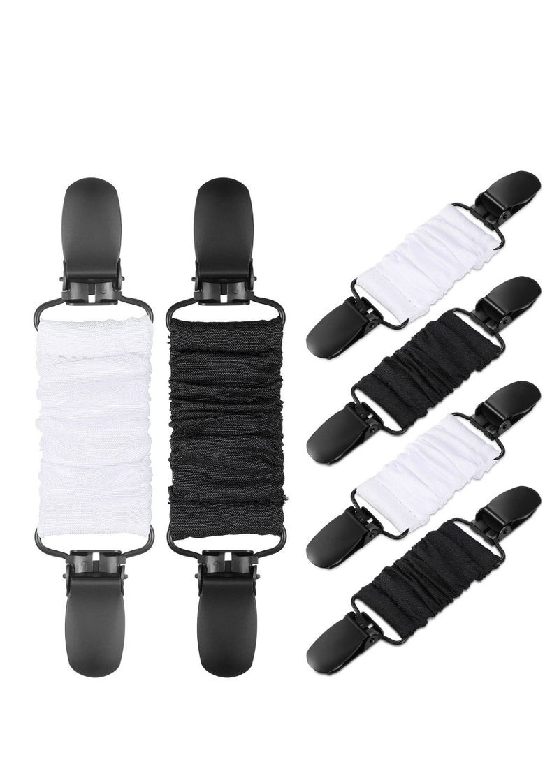 Y&D 6 Black Tie Clips - Elastic Cinch Dress Clothes Tightening Clip for Fit on Shirts Dresses Ideal Men Women and Kids - Image 1