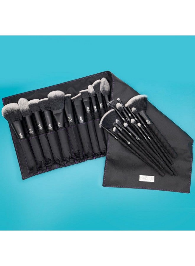 MODA Pro Full Face 25Pc Makeup Brush Set With Travel Pouch - Image 2