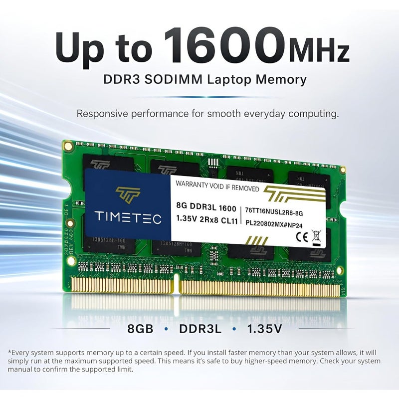 16GB KIT GB DDR3L/ DDR3 1600MHz (DDR3L-1600) PC3L-12800/ PC3-12800 Non-ECC Unbuffered 1.35V/1.5V CL11 2Rx8 204 Pin SODIMM Laptop Notebook PC Computer Memory RAM Module Upgrade - Image 2