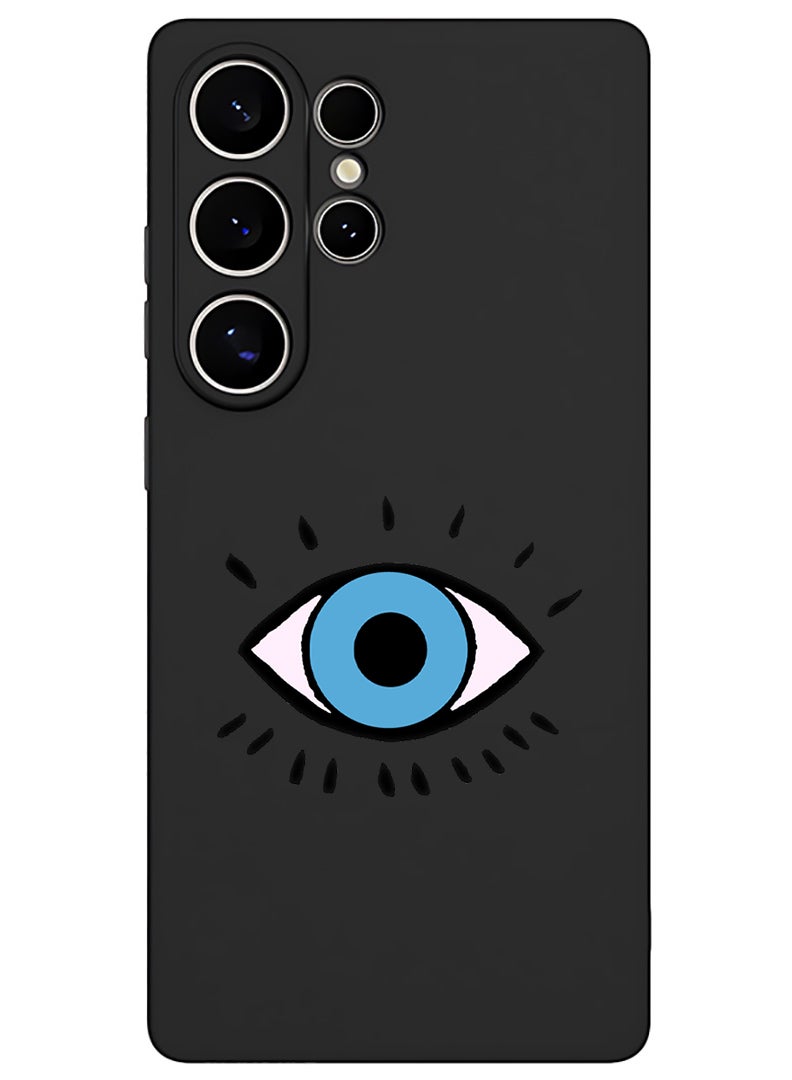 Theodor Protective Slim Fit Case Liquid Silicone Cover with Full Body Protection Anti-Scratch Shockproof Case For Samsung Galaxy S25 Ultra (Black) - Eye  - Image 1