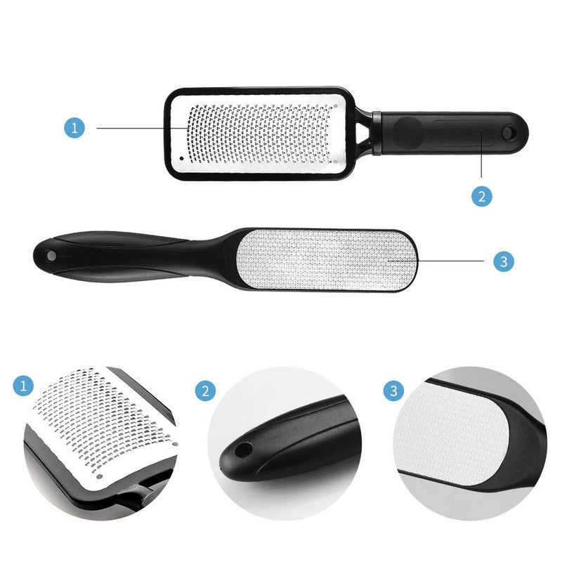 Fu Store 2 Pack Foot Files Callus Remover Stainless Steel Foot Rasp and Dual Sided Feet File Professional Scrubber Pedicure Tools Premium for Feet Care Remove Hard Skin - Image 2