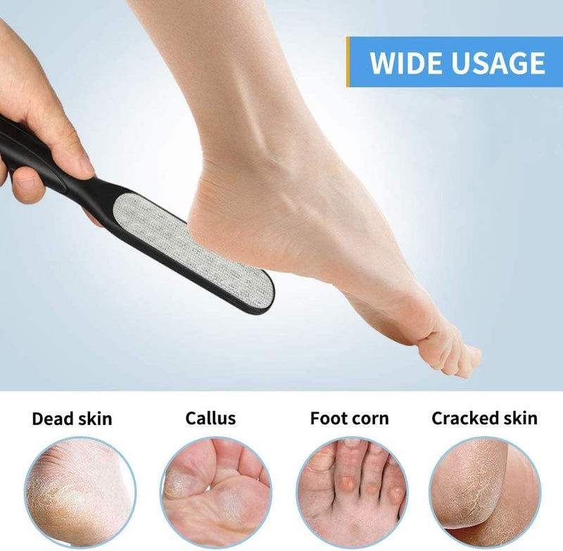 Fu Store 2 Pack Foot Files Callus Remover Stainless Steel Foot Rasp and Dual Sided Feet File Professional Scrubber Pedicure Tools Premium for Feet Care Remove Hard Skin - Image 3