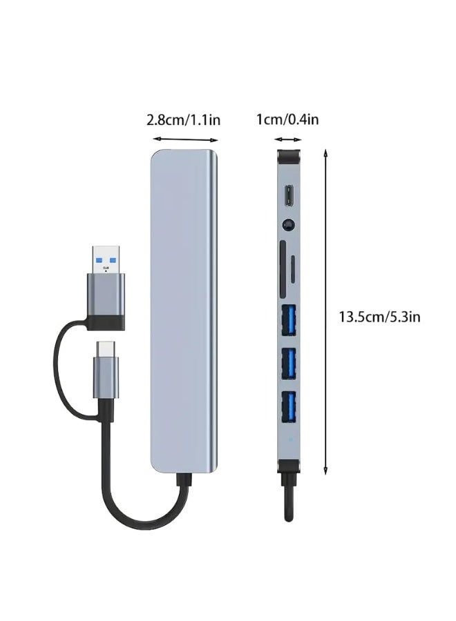 م اكس م محطة إرساء محول USB 8 في 2 Type C Hub متعدد المنافذ مع 4K HDMI، PD Power، USB-C، Ethernet، 2 USB، صوت 3.5 مم، قارئ بطاقة SD/TF، متوافق مع أجهزة MacBook Pro XPS والمزيد من أجهزة C (8 في 1) - Image 5