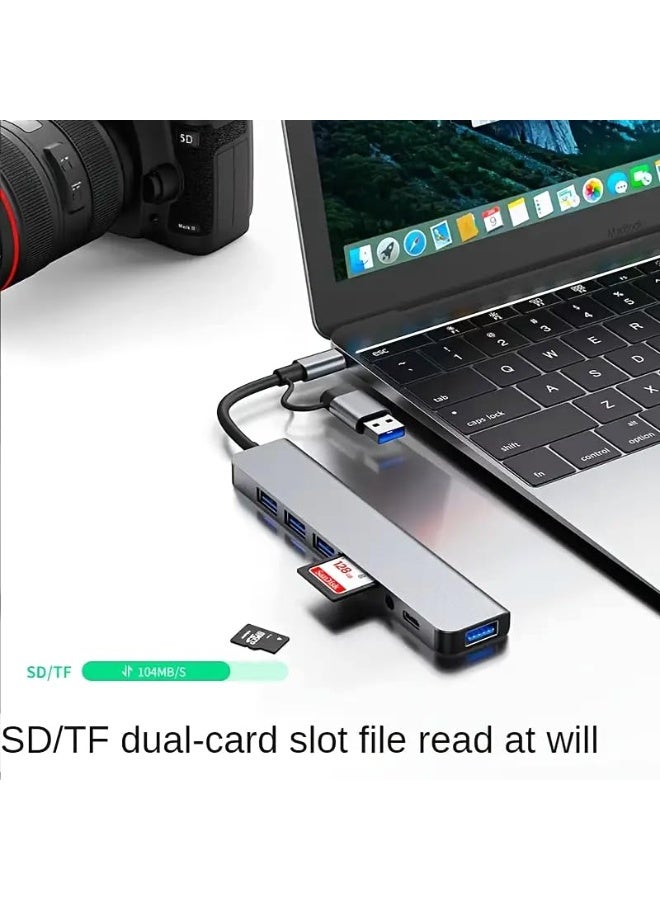 م اكس م محطة إرساء محول USB 8 في 2 Type C Hub متعدد المنافذ مع 4K HDMI، PD Power، USB-C، Ethernet، 2 USB، صوت 3.5 مم، قارئ بطاقة SD/TF، متوافق مع أجهزة MacBook Pro XPS والمزيد من أجهزة C (8 في 1) - Image 3