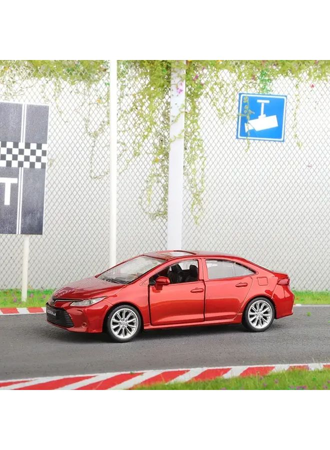 Toyota Corolla 1 43 Scale Alloy Pull Back Car Model Red With Opening Doors - Image 1