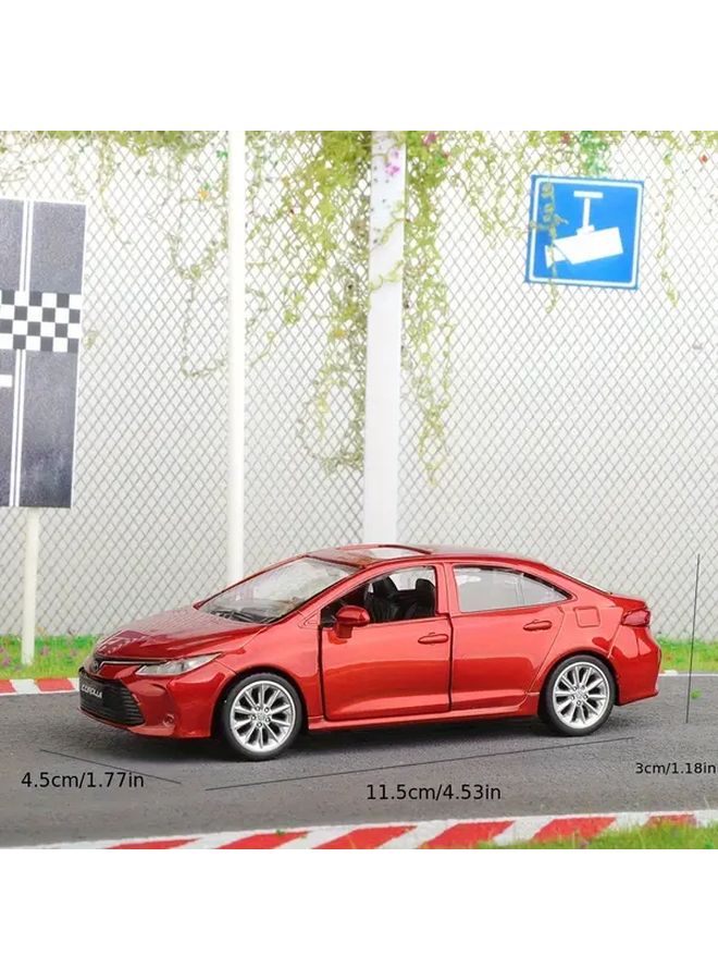 Toyota Corolla 1 43 Scale Alloy Pull Back Car Model Red With Opening Doors - Image 3