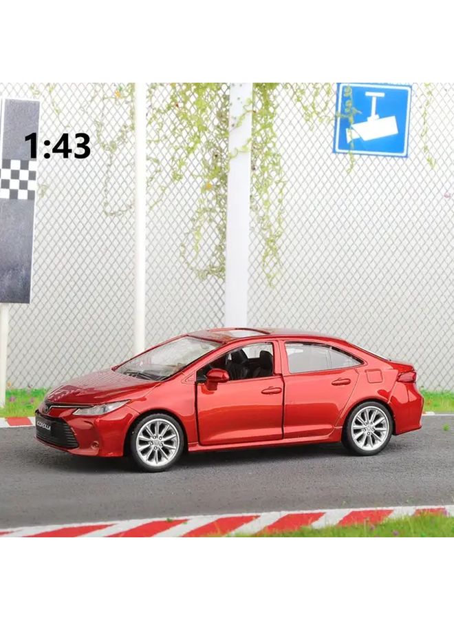 Toyota Corolla 1 43 Scale Alloy Pull Back Car Model Red With Opening Doors - Image 2