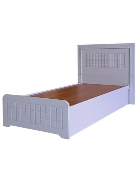 Modern Wooden Bed Single Size 90x190 White With Medical Mattress
