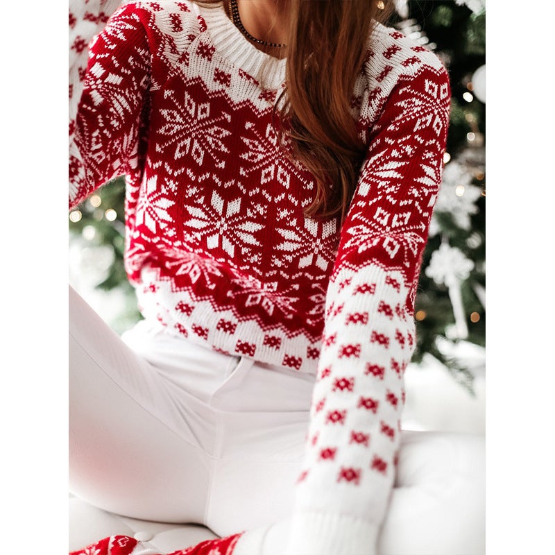 2023 Autumn Winter Womens Christmas Sweater Knitwear Grey - Image 4