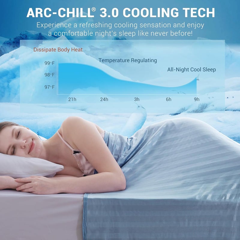 Elegear Revolutionary Cooling Blanket Twin, Absorbs Heat to Keep Body Cool for Night Sweats, Double Sided Arc-Chill3.0 Cooling Fiber Q-Max>0.5, Lightweight Summer Cold Blankets for Sleeping 59“ x 79” - Image 2