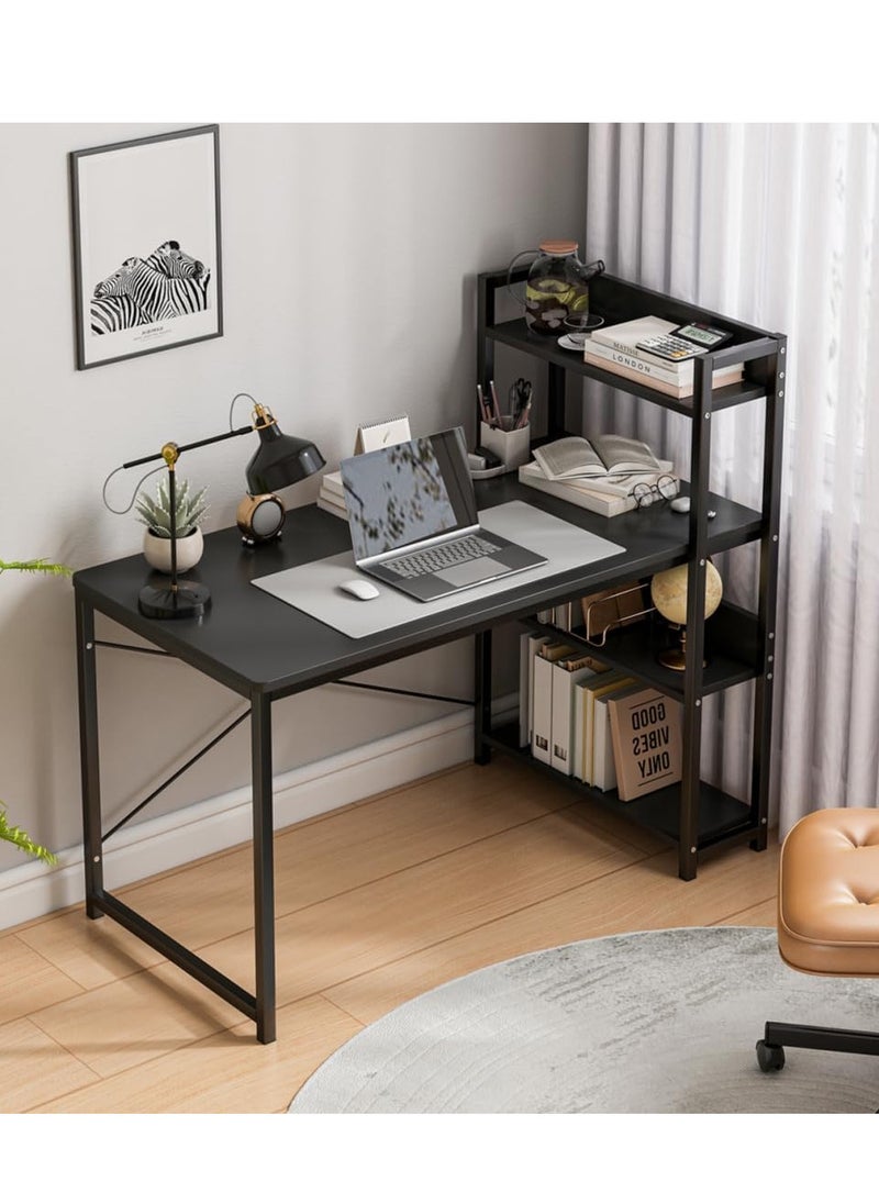 ZUIHAO - ZUIHAO Computer Desk with 4 Shelves Work Study Game Writing Desk with Storage Shelf Modern Wooden Studio Workstation - Image 1