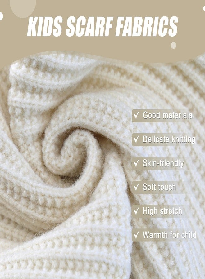 YATANAM Toddler Scarf Warm Knit Kids Neck Warmer Soft Stretch Baby Winter Scarves for Boys Girls (A-beige) - Image 5