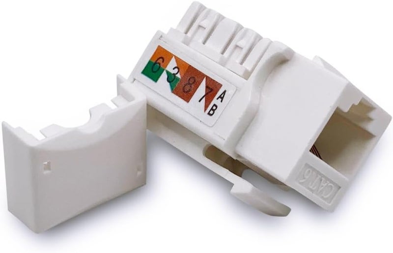 Verbex (5-Pack) Cat6 Keystone Jack - [UL Listed] - Ethernet Wall Jack - Wall Cat6 - Cat6 Network Coupler - Keystone Jack - Cat5/5e/6 Compatible - Cat6 Network Coupler - Image 5