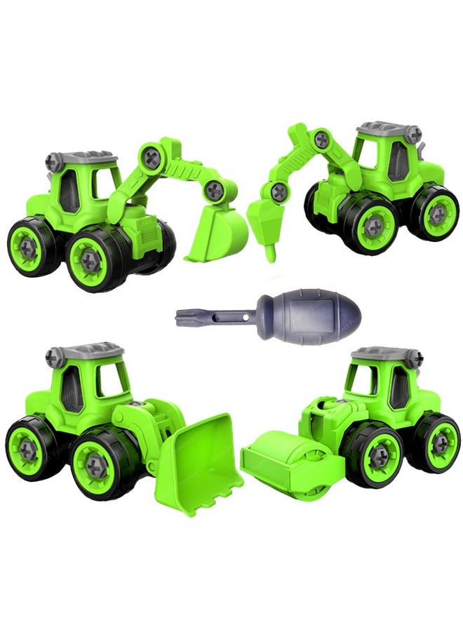 FunBlast FunBlast Construction Vehicles Set, Pack of 4 DIY Assembling & Building Construction Trucks with 1 Screwdriver, Kids Building Vehicles Toys for 2+ Year Old Kids, Boys, Girls (Green)  - Image 1