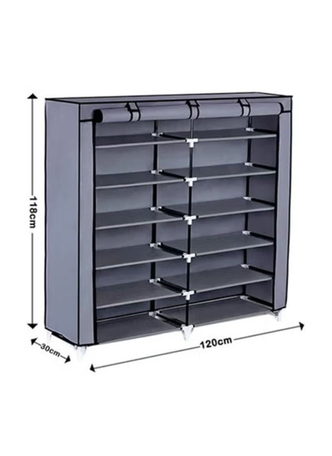 Generic Double-row six-layer dustproof and moisture-proof shoe rack, non-woven Grey  - Image 3