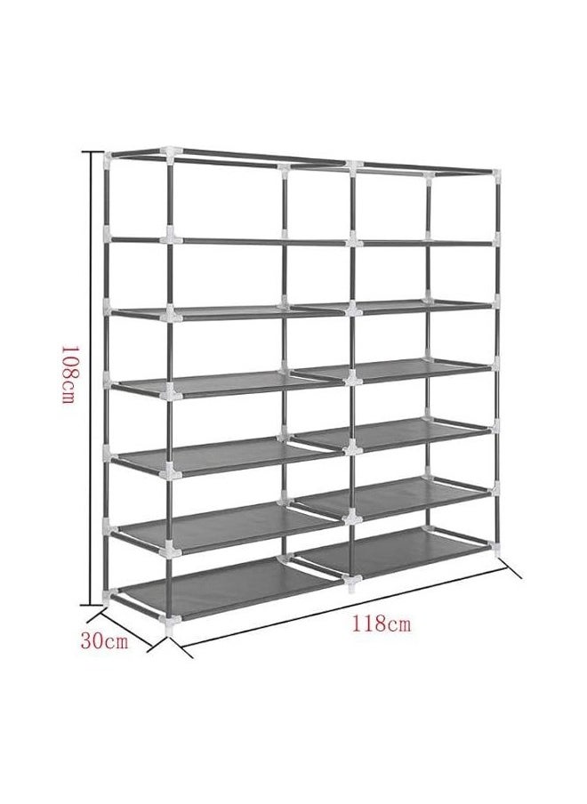Generic Double-row six-layer dustproof and moisture-proof shoe rack, non-woven Grey  - Image 4