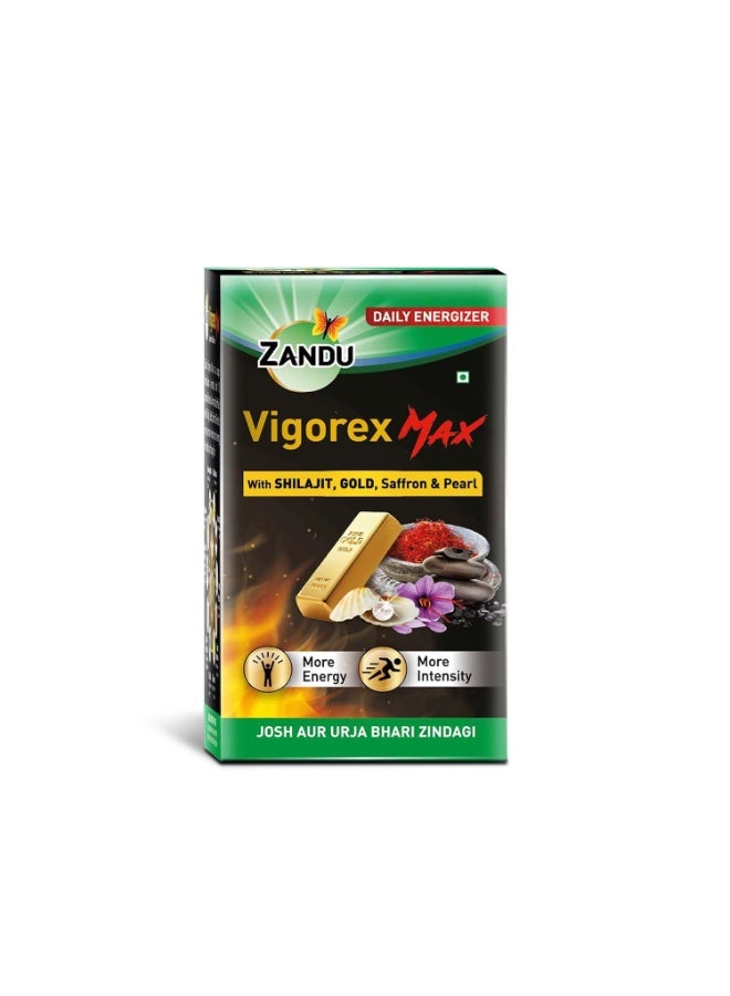 Zandu 20 Capsules, Enriched With Shilajit, Gold, Saffron, Pearl And Ashwagandha For Intensity And Energy - Image 1