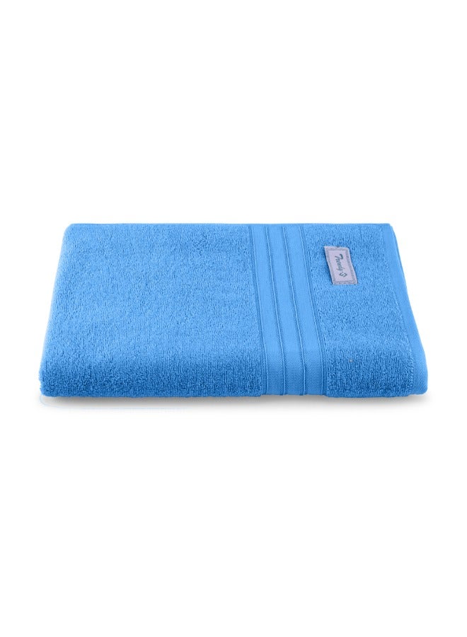 BYFT Home Trendy (Blue) Premium Cotton Bath Sheet (90 X 180 Cm-Set Of 1) Highly Absorbent, High Quality Bath Linen With Striped Dobby 550 Gsm - Image 2